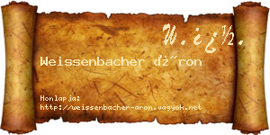 Weissenbacher Áron névjegykártya